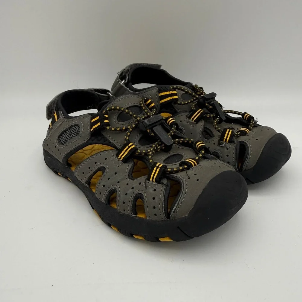 Youth Unisex Kids Khombu Charlie‎ Active Gray Yellow Outdoor Sandals Size 12